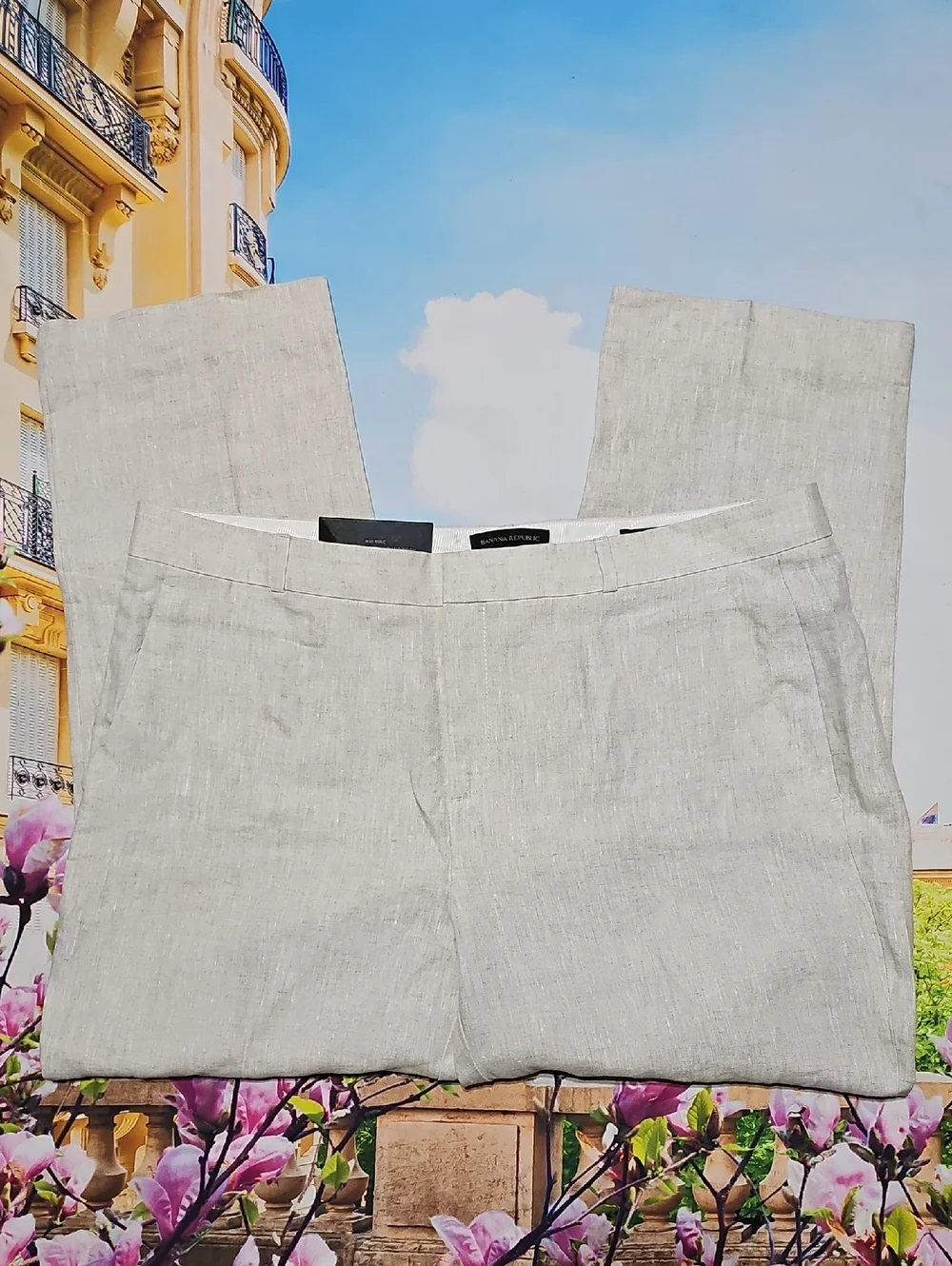 Banana‎ Republic Avery Linen High Waist Cropped Pants Size 16 NWT